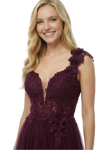 Elegant Lace BeadedSpaghetti Straps A Line Long Party Prom Dresses