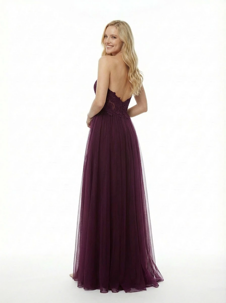 Elegant Lace BeadedSpaghetti Straps A Line Long Party Prom Dresses