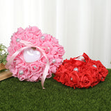PE Foam Rose Flower Heart Shape Ring Pillow Wedding Ring Box, JZH-5799