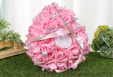 PE Foam Rose Flower Heart Shape Ring Pillow Wedding Ring Box, JZH-5799