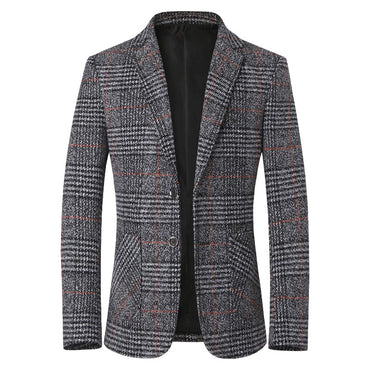 Casual 1 piece Suit Clothes Plaid Men Coat