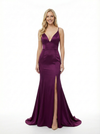Simple Mermaid V-neck Spaghetti Straps Side Slit Long Party Prom Dresses