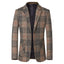 Casual 1 piece Suit Clothes Plaid Men Coat
