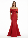 Elegant Mermaid Off Shoulder Floor Length Satin Long Party Prom Dresses