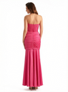 Trendy Strapless Boning Side Slit Mermaid Silky Satin Long Party Formal Dresses