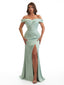 Sexy Off The Shoulder Mermaid Side Slit Soft Satin Long Bridesmaid Dresses Online