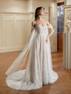 Ivory A-line Off Shoulder Sweetheart Maxi Long Lace Wedding Dresses Online
