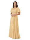 ChicSew V-Neck Short Sleeves Overlay Layered Chiffon Floor-Length Casual Mother of the Bride Dresses