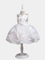 Flower Girls Dress Formal with Roses and Bow A-line Tulle Princess Gown for Wedding