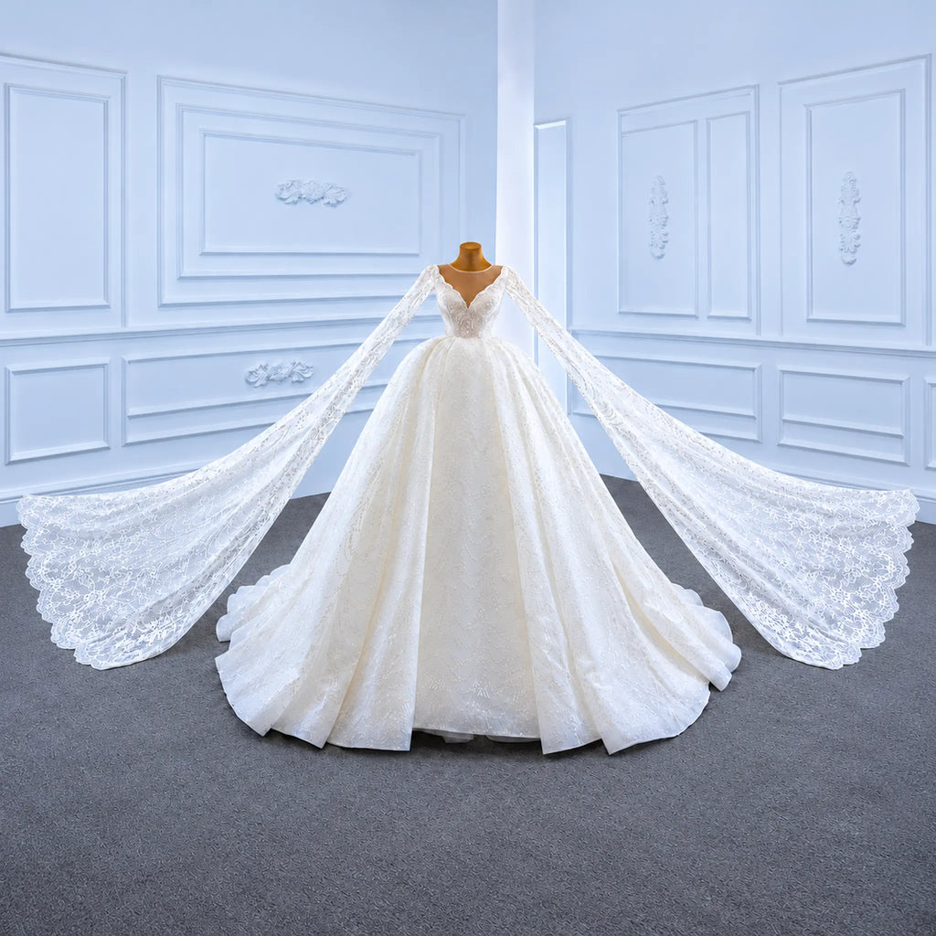 ChicSew Luxurious A-Line Illusion Ball Gown Wedding Dress