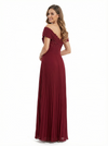 Elegant Off Shoulder A-line Chiffon Floor Length Long Party Prom Dresses