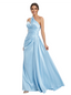 Elegant One Shoulder A-line Satin Floor Length Long Party Prom Dresses