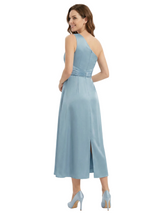 Simple Satin Tea Length Mother of the Bride Dresses A-Line Modern Wedding Party