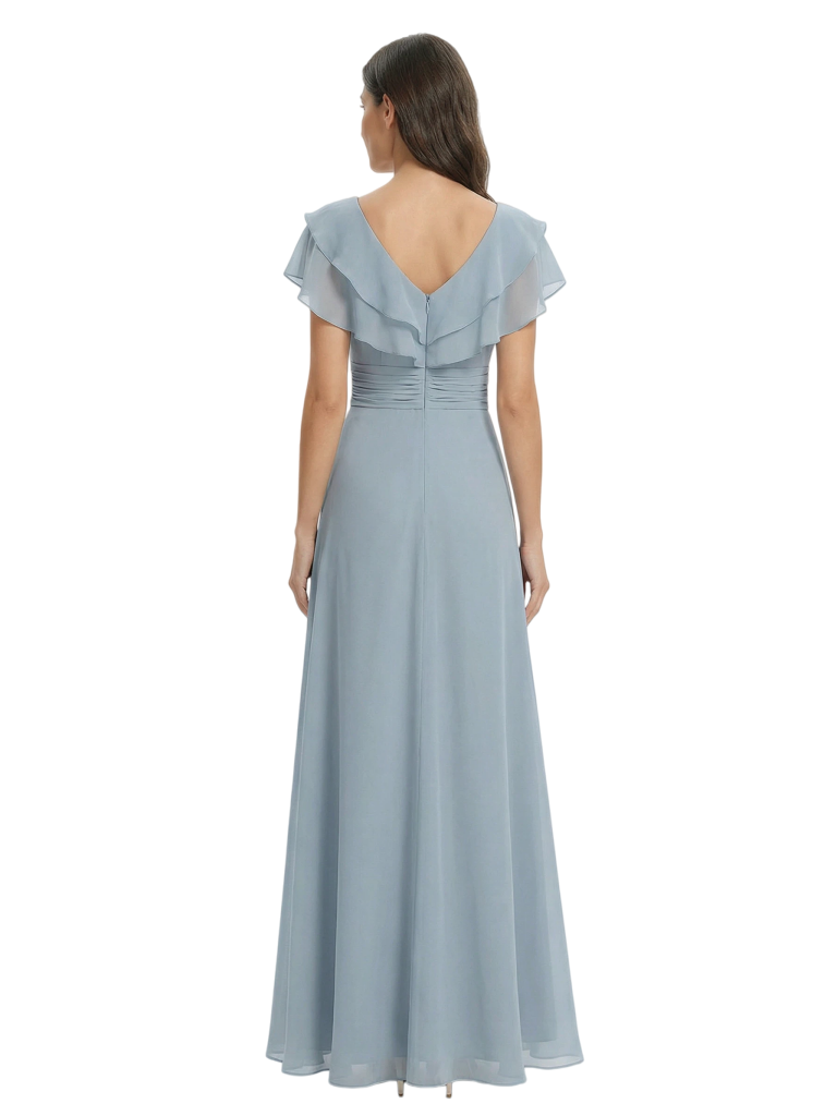 Fancy Cap Sleeves Chiffon Mother of the Groom Dresses Formal Wedding