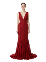 ChicSew Classy Lace Spaghetti Straps Ruffle Chiffon Mermaid Elegant Formal Prom Dress