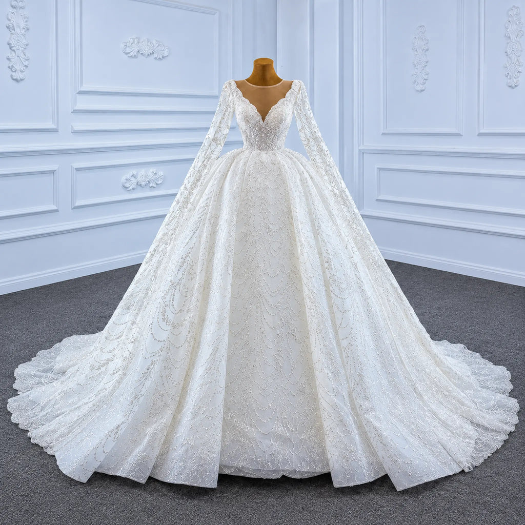ChicSew Luxurious A-Line Illusion Ball Gown Wedding Dress