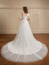 A-line Off The Shoulder V-neck Maxi Long Lace Wedding Dresses Online