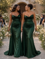 ChicSew Sexy Sweetheart Ruching Mermaid Soft Satin Floor-Length Bridesmaid Dresses