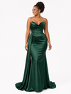 ChicSew Sexy Sweetheart Ruching Mermaid Soft Satin Floor-Length Bridesmaid Dresses