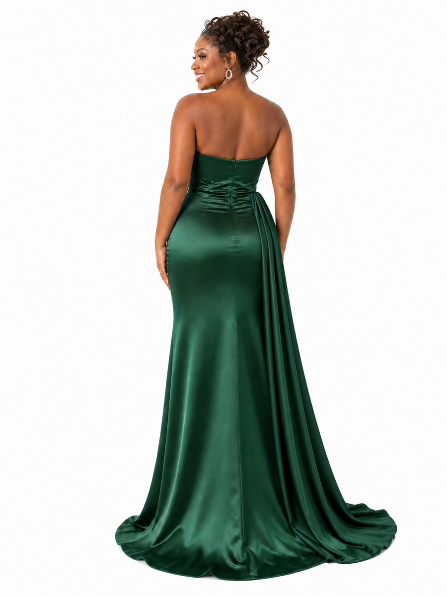 ChicSew Sexy Sweetheart Ruching Mermaid Soft Satin Floor-Length Bridesmaid Dresses
