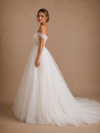 ChicSew Romantic Boning Off The Shoulder Lace Tulle A-Line Long Wedding Dresses