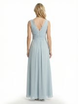 Modern V-Neck Chiffon Mother Of The Groom Dresses Ruched A-Line Formal Gown