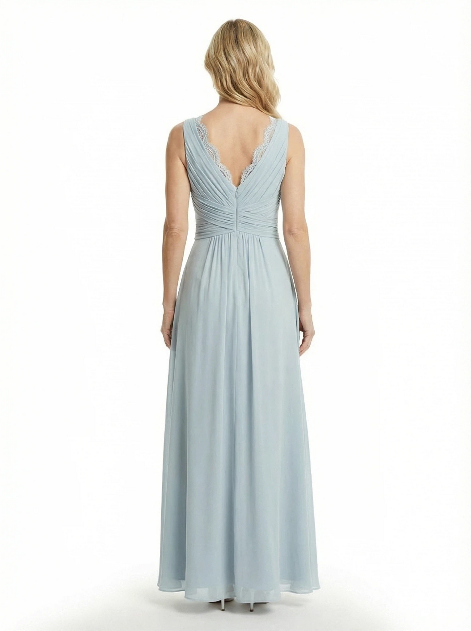 Modern V-Neck Chiffon Mother Of The Groom Dresses Ruched A-Line Formal Gown