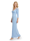 Modern Chiffon Mother Of The Bride Dress V-Neck Long Sleeves Chiffon Maxi Gown