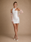 ChicSew Pretty Satin One Shoulder Sheath Mini-Length Wedding Dresses