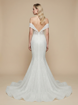 Mermaid Off Shoulder Sleeveless Maxi Long Sequin Tulle Wedding Dresses Online