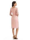 Elegant Lace Half Sleeves Knee Length Short Mother of The Groom Dresses
