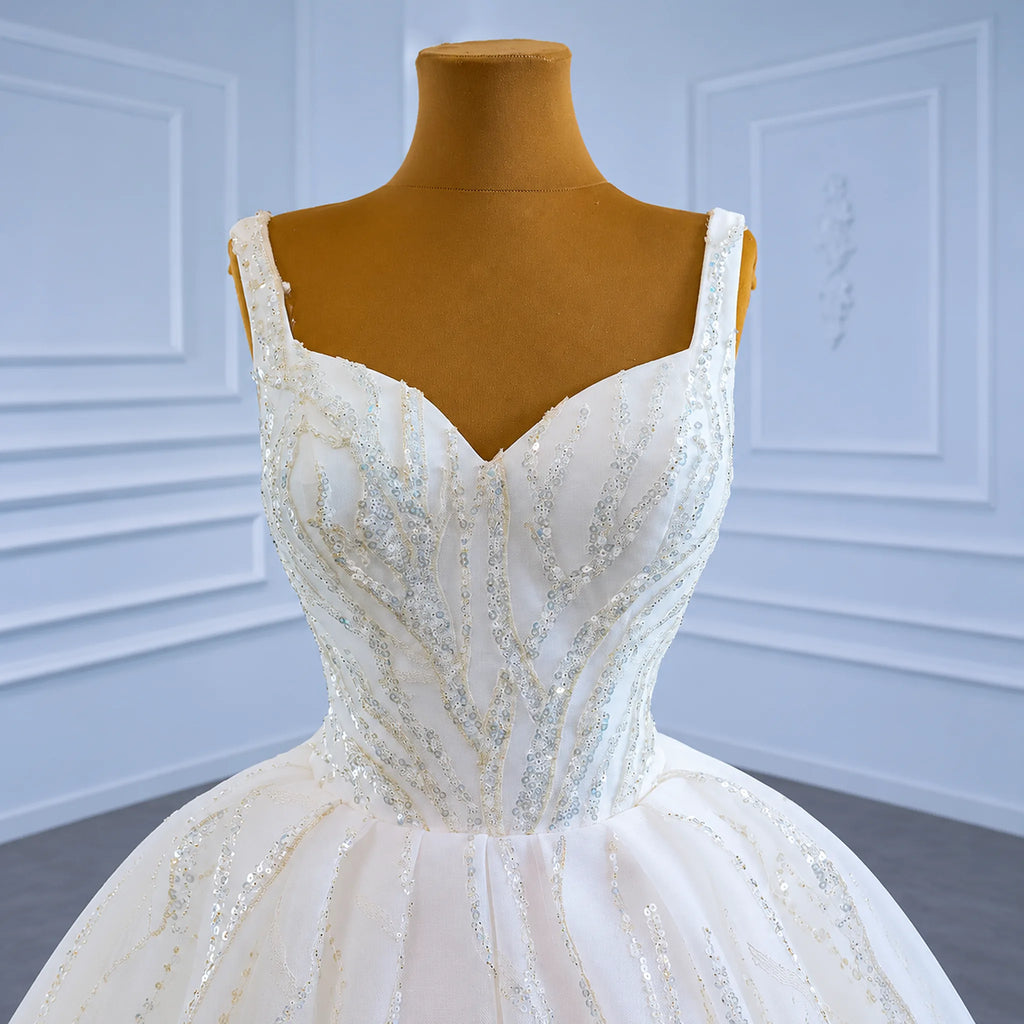 ChicSew Luxurious A-Line Sequined Ball Gown Wedding Dress