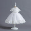 Flower Girls Dress Formal with Cape Lace A-line Princess Gown for Wedding