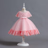 Flower Girls Dress Formal with Cape Lace A-line Princess Gown for Wedding