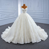 ChicSew Luxurious A-Line Sequined Ball Gown Wedding Dress
