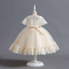 Flower Girls Dress Formal with Cape Lace A-line Princess Gown for Wedding