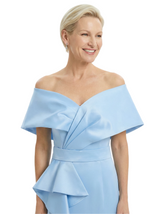 Mother of The Groom Dress Off Shoulder Mermaid Satin Floor-Length Ruffled Fancy Chic Formal Gown