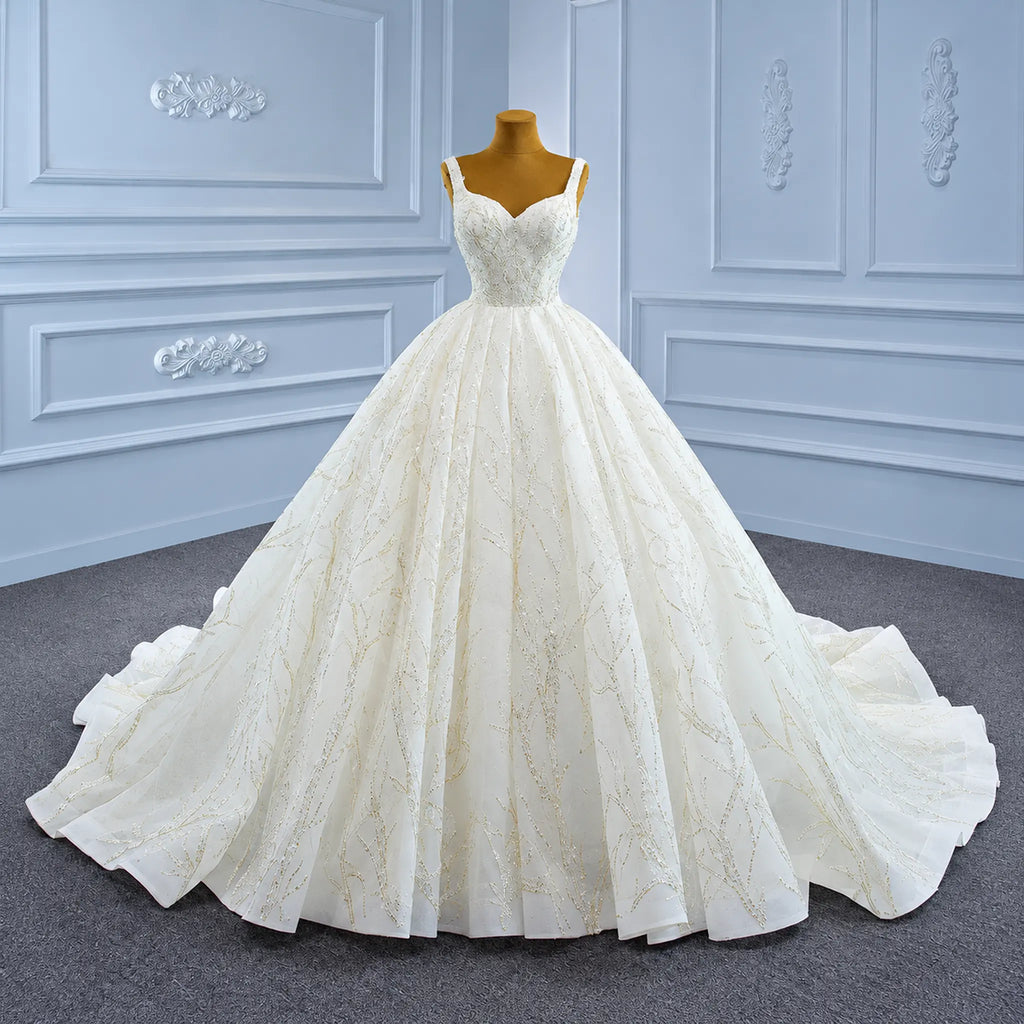 ChicSew Luxurious A-Line Sequined Ball Gown Wedding Dress