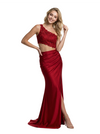 Sexy One Shoulder Lace Applique Top Prom Gown Floor Length Mermaid Party Dress