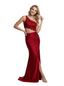 Sexy One Shoulder Lace Applique Top Prom Gown Floor Length Mermaid Party Dress