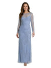 Chicsew Fancy Jewel Sheath Long Sleeves Beaded Mother of The Bride Dress