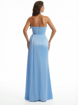 Sexy Sweetheart Sparkly Sequin Mermaid Satin Unique Long Formal Dresses Side Slit