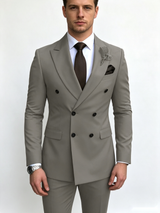 Classic 1 Piece Grey Men's Suit with Regular Fit and Sophisticated Peak Lapel