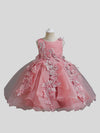 new Ball Gown Pearls Flower Girl Dresses For Wedding Appliqued Pageant Gowns Floor Length Tulle