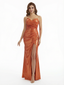 Elegant Strapless Sleeveless Mermaid Metallic Shiny Fabric Long Formal Dresses