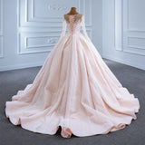 ChicSew Luxurious Sequined Illusion Ball Gown Wedding Dress