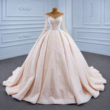 ChicSew Luxurious Sequined Illusion Ball Gown Wedding Dress
