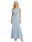 Pretty Off The Shoulder Mother Of The Bride Gown Ruched Crepe Maxi Dress