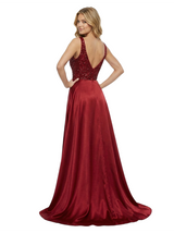 Sparkly Sequin Bodice Ruched Satin Mermaid Formal Prom Dress Slit With Waist Drape
