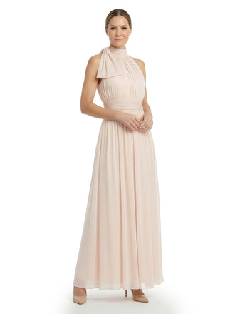 Chicsew High Neck Bow Knot Sleeveless A-Line Chiffon Modern Mom Of The Groom Dresses